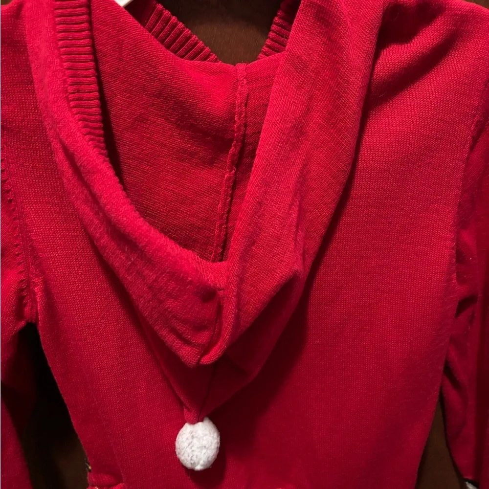 Red Christmas Sweater Dress with Tulle Skirt